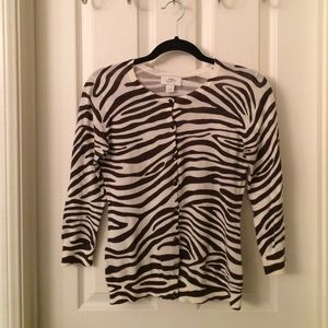 LOFT Zebra Print Cardigan