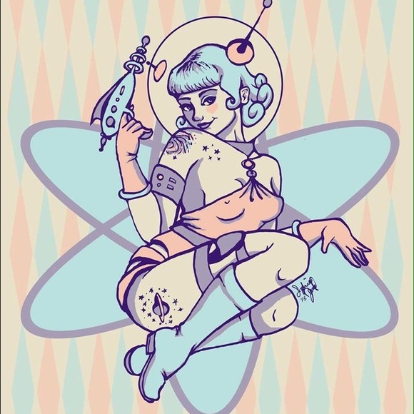 Spacebabe Pinup Art Print