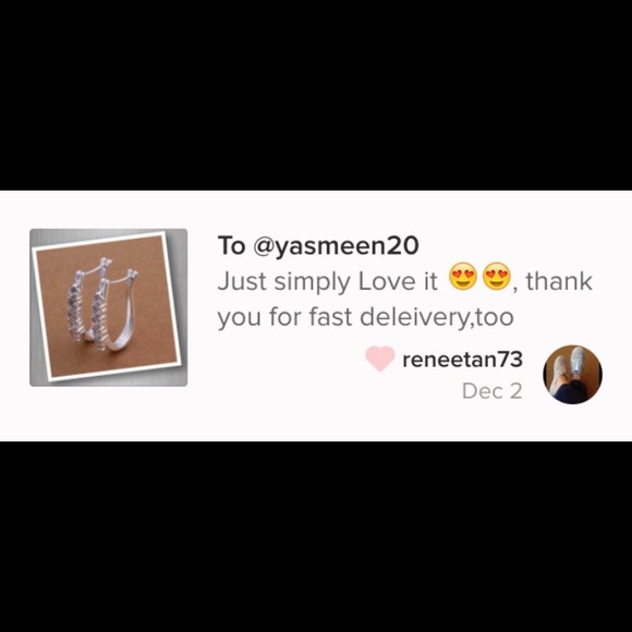 New Sterling silver Oval Loop Earrings - Picture 3 of 5