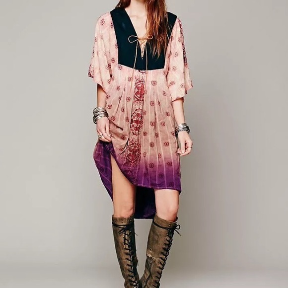 $198 Free People Rosewood Dye ombre Dress Size S - Picture 1 of 3