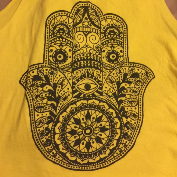 The Hamsa Hand Yellow Crop top. ✋🏽👁