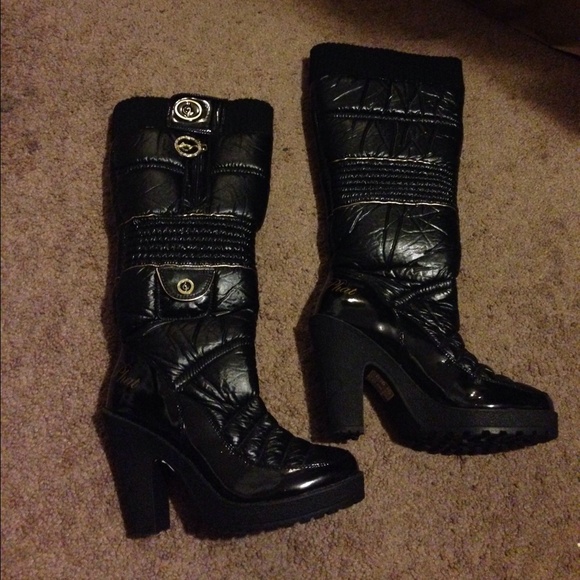 Never been used Baby Phat Rainboots with heels