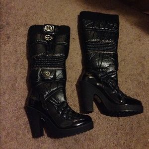 Never been used Baby Phat Rainboots with heels