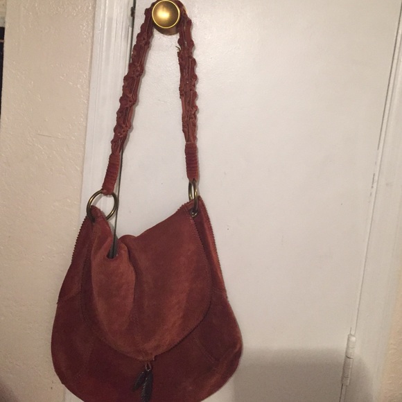 Lucky brand suede brown hobo