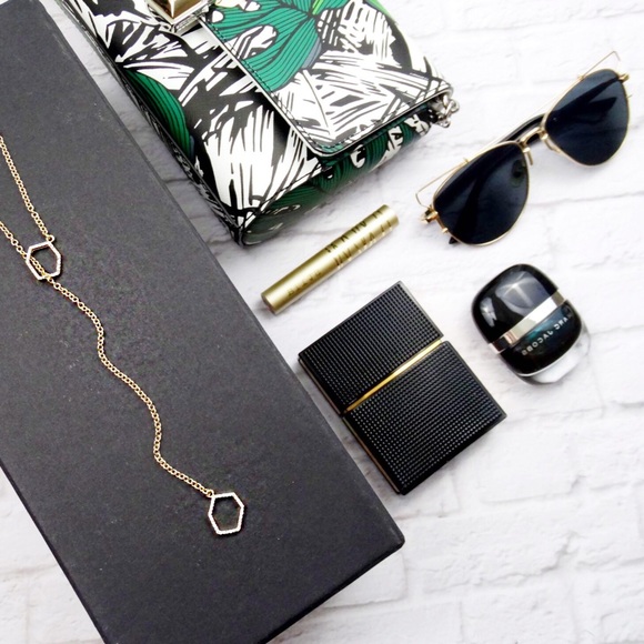 Rebecca Minkoff Jewelry - RM Gold Geometric Pavé Y Necklace