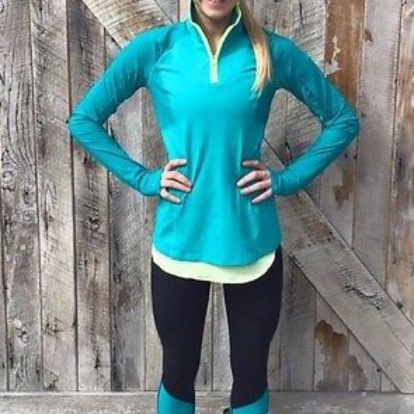 Lululemon Trail Bound 1/2 Zip 10 NWT Blue Tropics