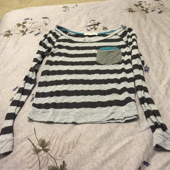 Stripe long sleeve with pocket