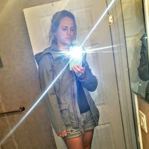 H&M olive green utility cargo jacket coat