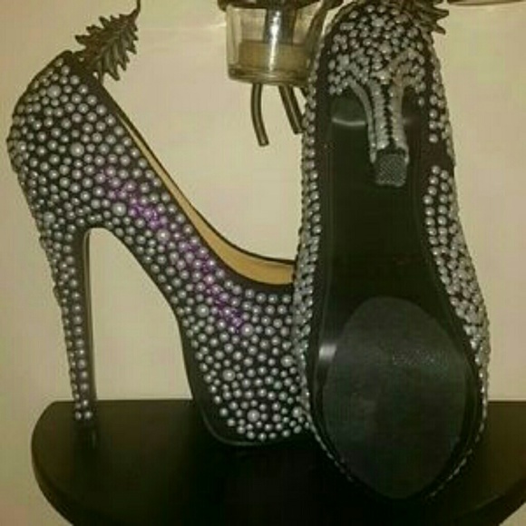 Sold @Ⓜercari... Purple beaded platform pump heel - Picture 3 of 4