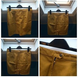 Vero Moda Mustard Faux Leather Mini Skirt