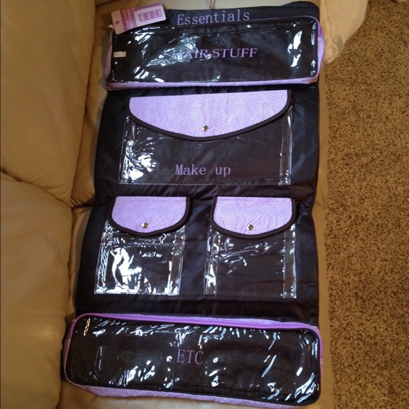 Hanging travel makeup holder. Paisley pattern