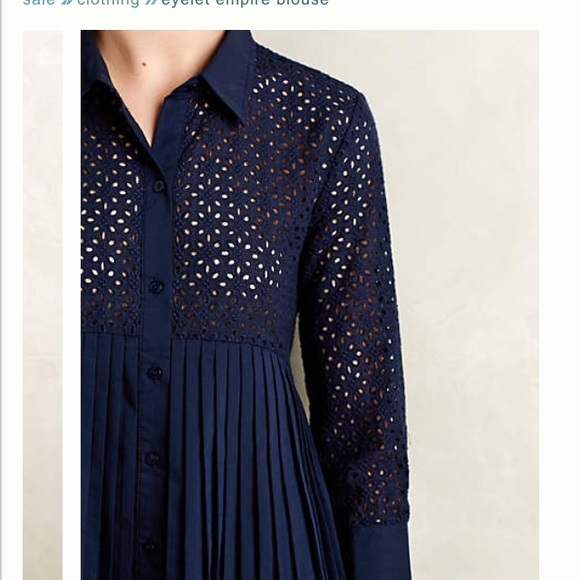 Eyelet Empire Blouse - Picture 2 of 3