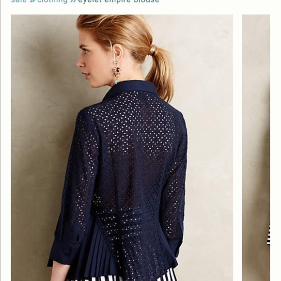 Eyelet Empire Blouse - Picture 3 of 3