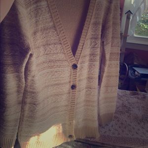 Tan and creme cardigan
