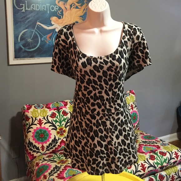 Animal Print Peplum Blouse