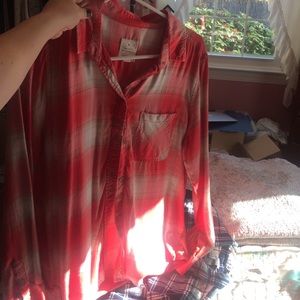 Peach American eagle boyfriend flannel