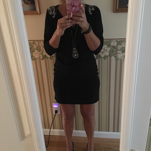 Whit/black market Drop waist black bling  dress