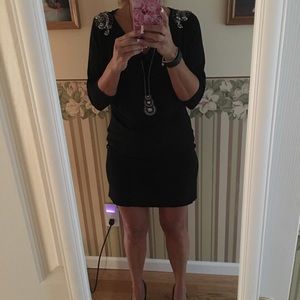 Whit/black market Drop waist black bling  dress