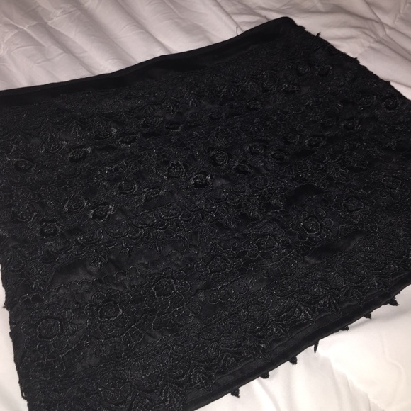Black Lace Mini Skirt