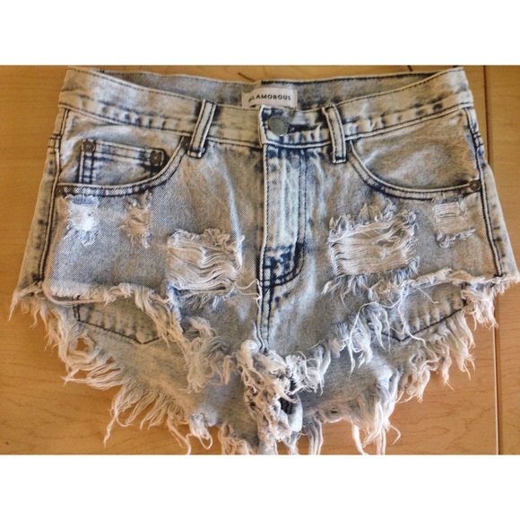High waisted jean shorts