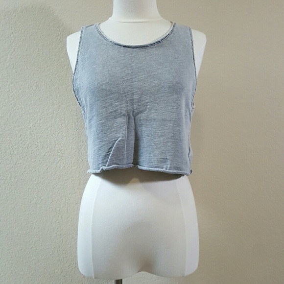 H&M Gray knit crop tank top