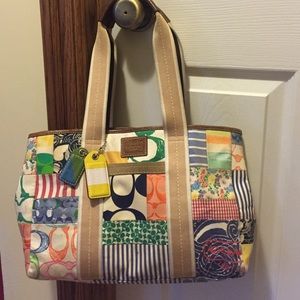 Coach patchwork summer tote