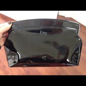 Dior patent leather makeup bag