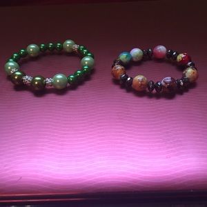 Handmade Two Stretchy bead bracelets (new)