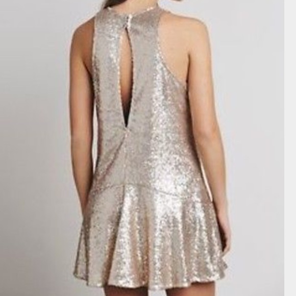 BNWOT Free People Gold Sequin Dress - Picture 2 of 4