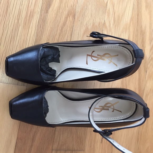 YSL open toe black wedges 38 - Picture 1 of 4