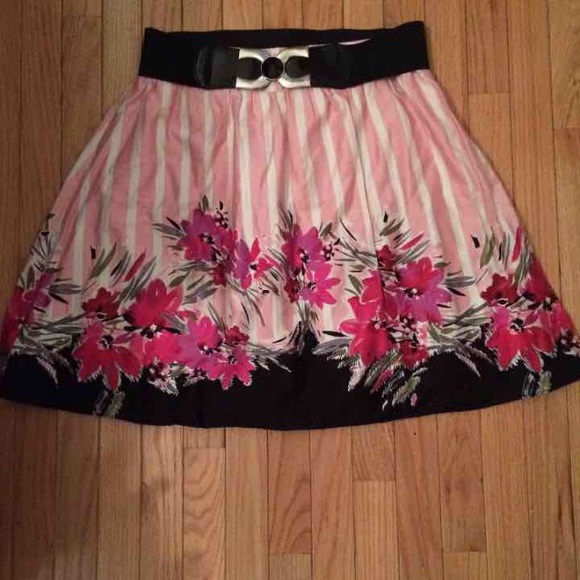 Speak 2 Me Pink Flowered Skirt