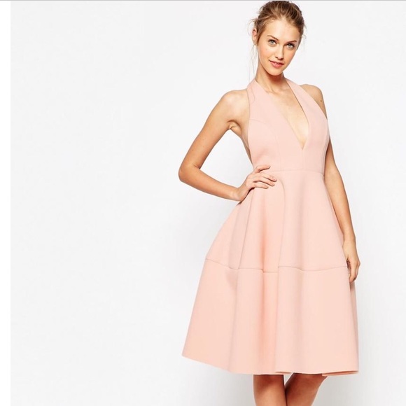 ASOS Dresses & Skirts - ASOS Scuba Backless Halter Full Midi Dress
