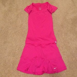 Nike tennis skirt and top in pink