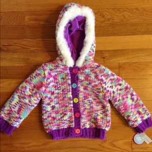 24 Month beautiful sweater coat with hood NEW!