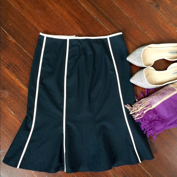 Black and beige stripped skirt- The Limited