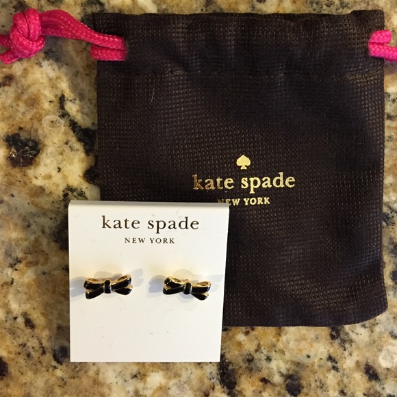 Brand new never worn black bow Kate Spade earrings