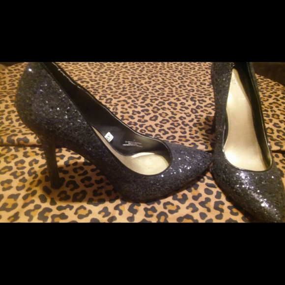 💓BLACK SEQUENCED HIGH HEELS💓