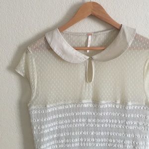 {Free People} Cap Sleeve Blouse