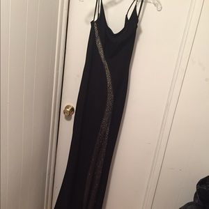 Simple long black dress