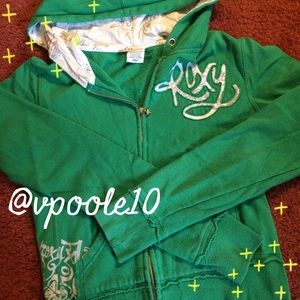 Green Roxy Zip Up
