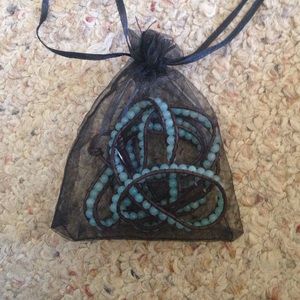 Aqua and brown wrist wrap