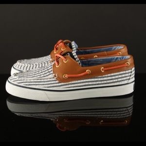 Brand new seersucker Sperry's