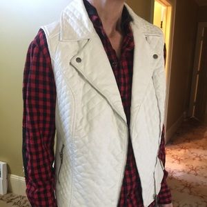 INC White Moto Vest