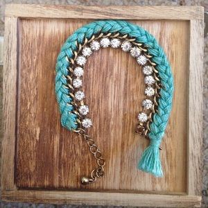 Aqua and gold sparkle bracelet