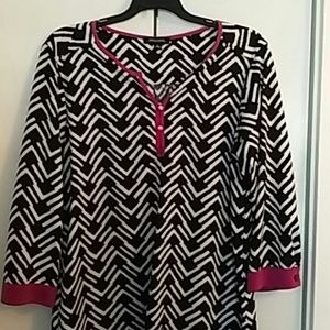 Notations 3/4 length sleeve dress top