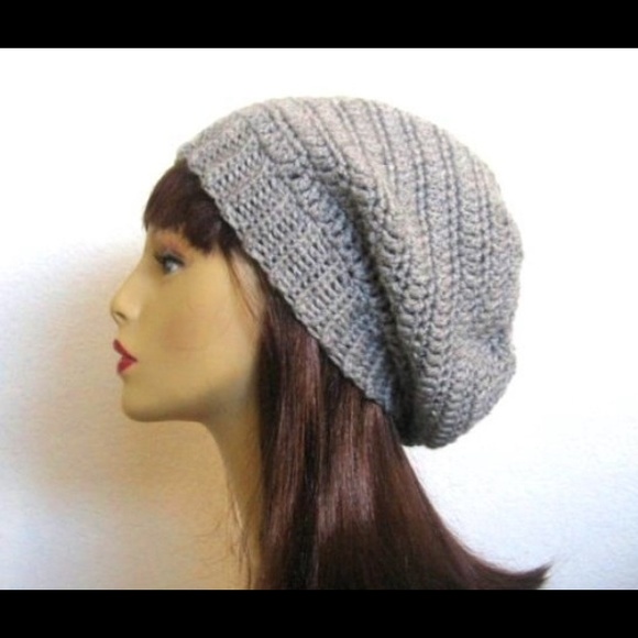 Grey slouch beanie