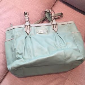 Teal coach purse
