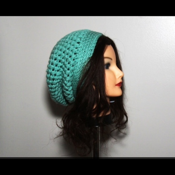 Blue slouch beanie