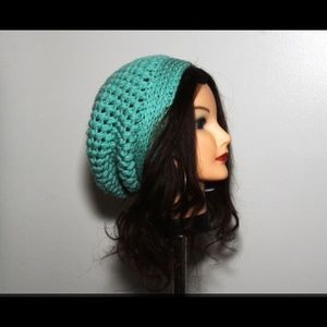 Blue slouch beanie