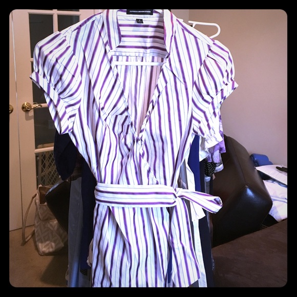 Express short sleeve wrap around shirt